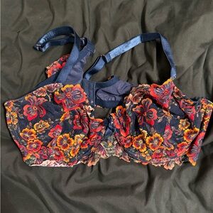 Savage X Fenty Navy and Fire Floral Bra